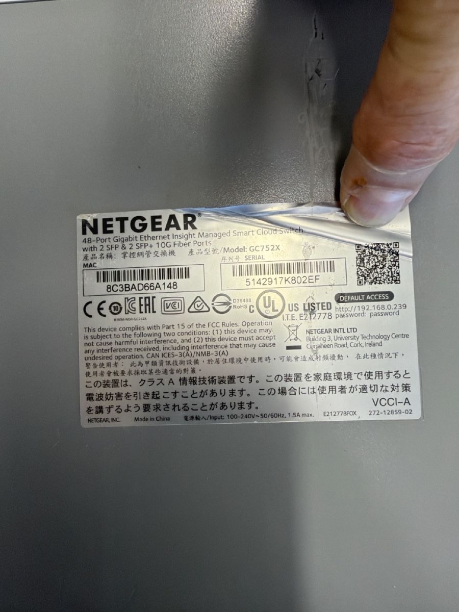 Netgear Modem & Router: NETGEAR GC752X Managed Smart Cloud Switch 48 Port – Usato da Oetwil an der Limmat venduto da Switz-3D 1