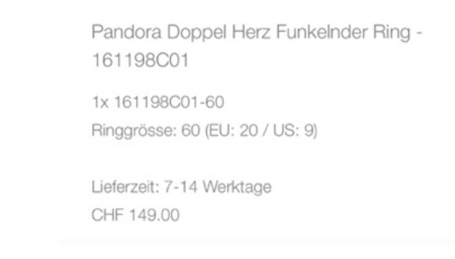 Pandora Anelli: Pandora Doppelherzring Gr. 60 – Nuovo e nell'imballaggio originale da Maienfeld venduto da Pilfly 4