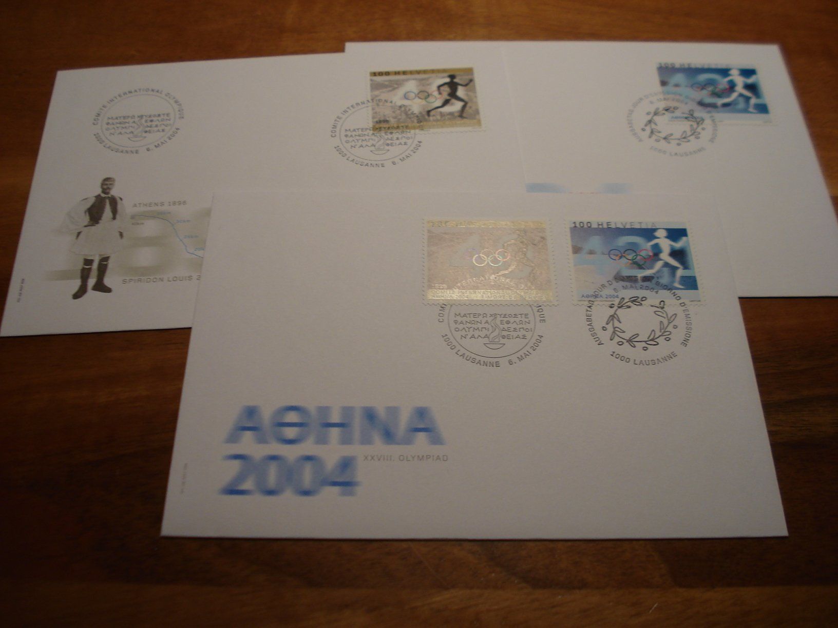 Tutti i francobolli: Olympia 2004, FDC Satz + Einzel, 3 Belege – Usato da Niederwil AG venduto da morostahu 1