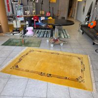 Bodenteppich Vintage 1970 Teppich Carpet gelb