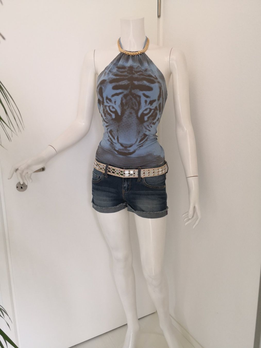 Mango Top: 🤩MANGO TOP HELLBLAU MIT TIGER-DRUCK BRAUN – Nuovo (secondo la descrizione) da Olten venduto da Naja-Twins-Twins 8