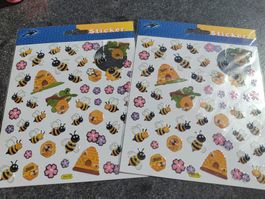 2 Bogen Sticker 16x16cm Neu Bienen