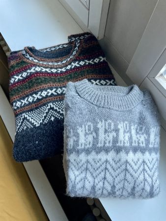 Handgemachter Pullover aus Peru, Gr. S/M, Lama/Alpaca Wolle
