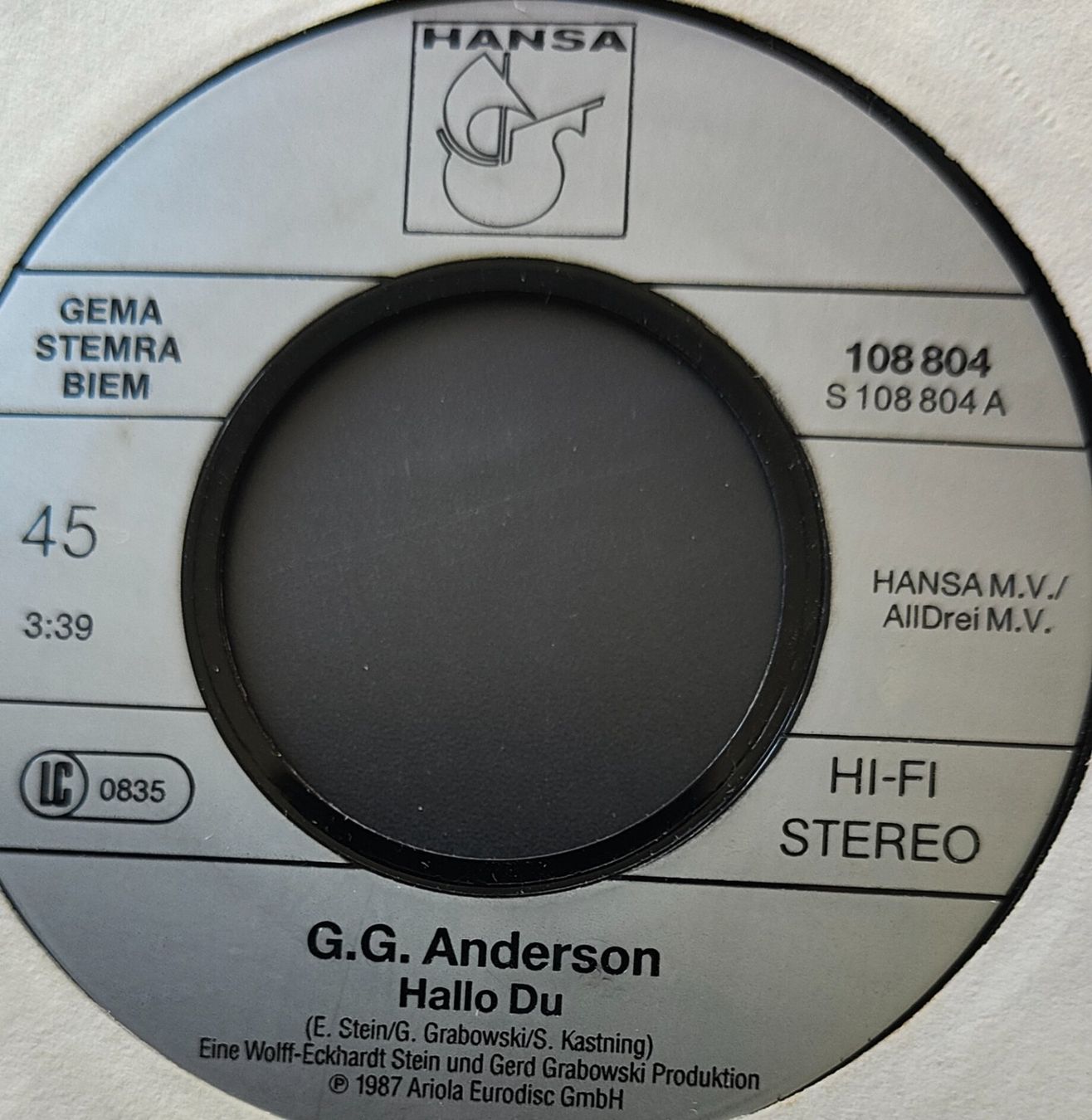Dischi in vinile: Vinyl-Single G.G. Anderson - Hallo du – Usato da Langenthal venduto da Modo39