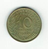 Münze 10 Centimes Frankreich, 1966