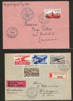 1943 + 1944 : 2  CH  Flugpost Briefe