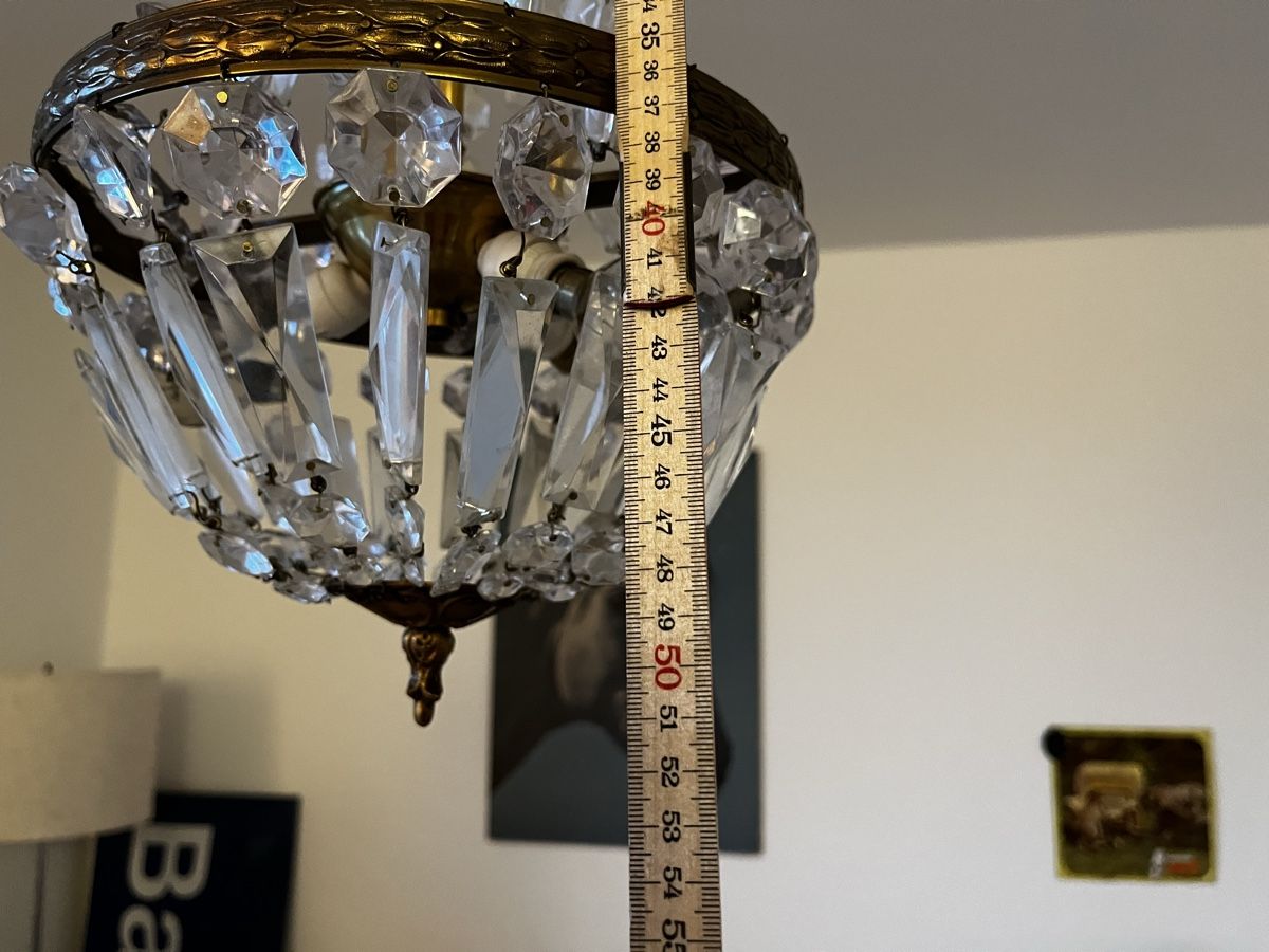 Lampadari & plafoniere: Antiker Italienischer Kronleuchter Messing Glas  – Usato da Bern venduto da fotolog111 4