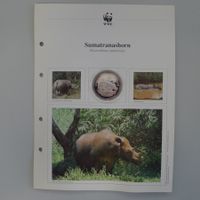 1986, 20g Silbermedaille 30 J. WWF - Sumatra-Nashorn