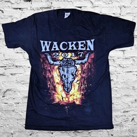 🤘💀 🔥 WACKEN 2017 Shirt M – Flammen & Metal Power 🤘⚡🤘