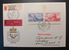 LIECHTENSTEIN, EXPRESS /EINSCHREIBEN - FDC NACH BASEL 1972