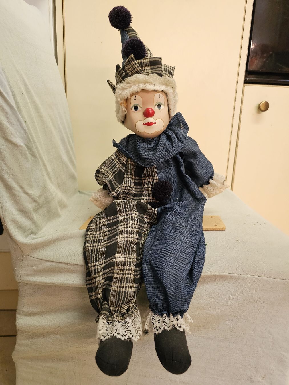 Bambole: Clown-Puppe im Harlekin-Stil – Usato da Meisterschwanden venduto da Hummer21