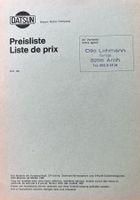 NEUWAGEN PREISLISTE | DATSUN - ALLE MODELLE | AB 06.1972