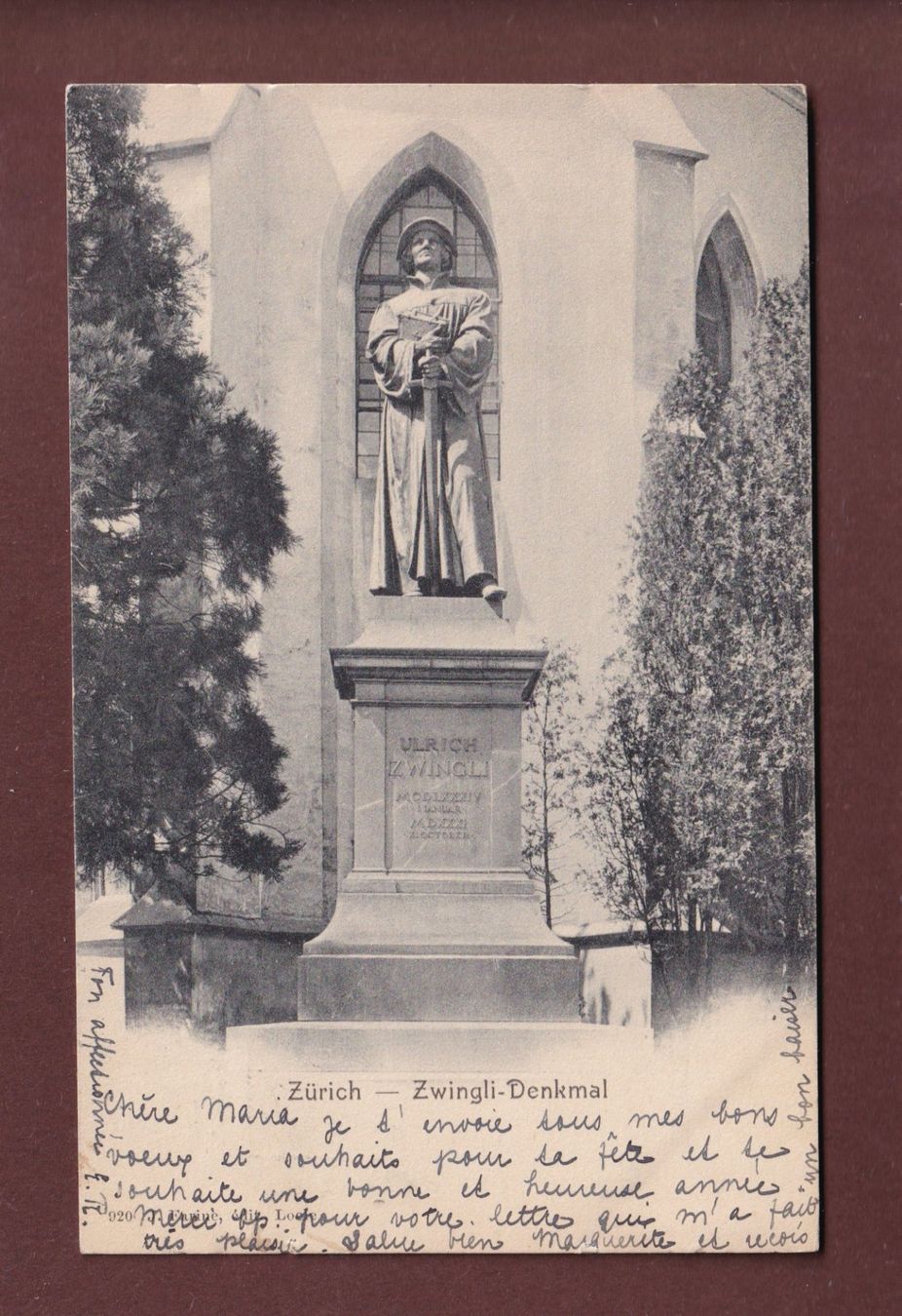 Ansichtskarten: ZÜRICH - Zwingli-Denkmal - 1906 – Gebraucht aus Pully von nicecards