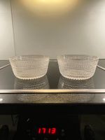 2 Schalen Glas farblos O. Toikka Nuutajärvi Kastehelmi 1964