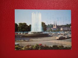 Luzern Wagenbachbrunnen alte Autos Hofkirche 1975