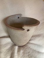 Cache-pot artisanal en grès émaillé, étanche, pièce unique