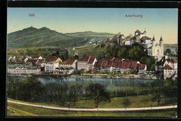 Aarburg, Panorama mit Kirche und Säli