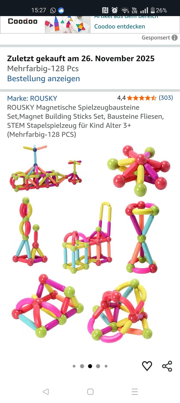 Giocattoli: ROUSKY Magnetische Spielzeugbausteine Set 3+ – Usato da Zürich venduto da sof_f2ts 5
