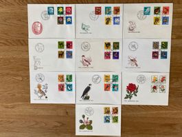 FDC Pro Juventute 1964 - 1973 / 10 Stück