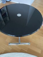 Runder Tisch Glasplatte schwarz Metallfuss