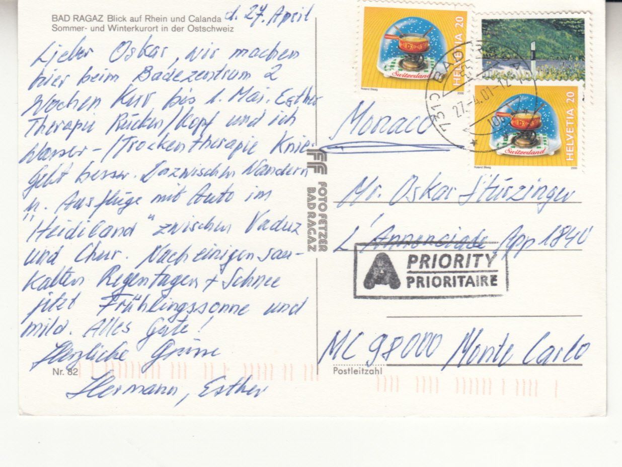 Cartoline postali: Bad Ragaz 2001 – Usato da Bürglen TG venduto da StampGraf 1