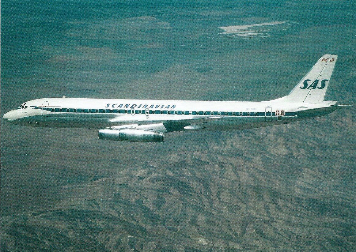 Cartes postales: SAS Scandinavian, DC-8-62 SE-DBF – Neuf avec emballage d'origine à Thun par Abigboss