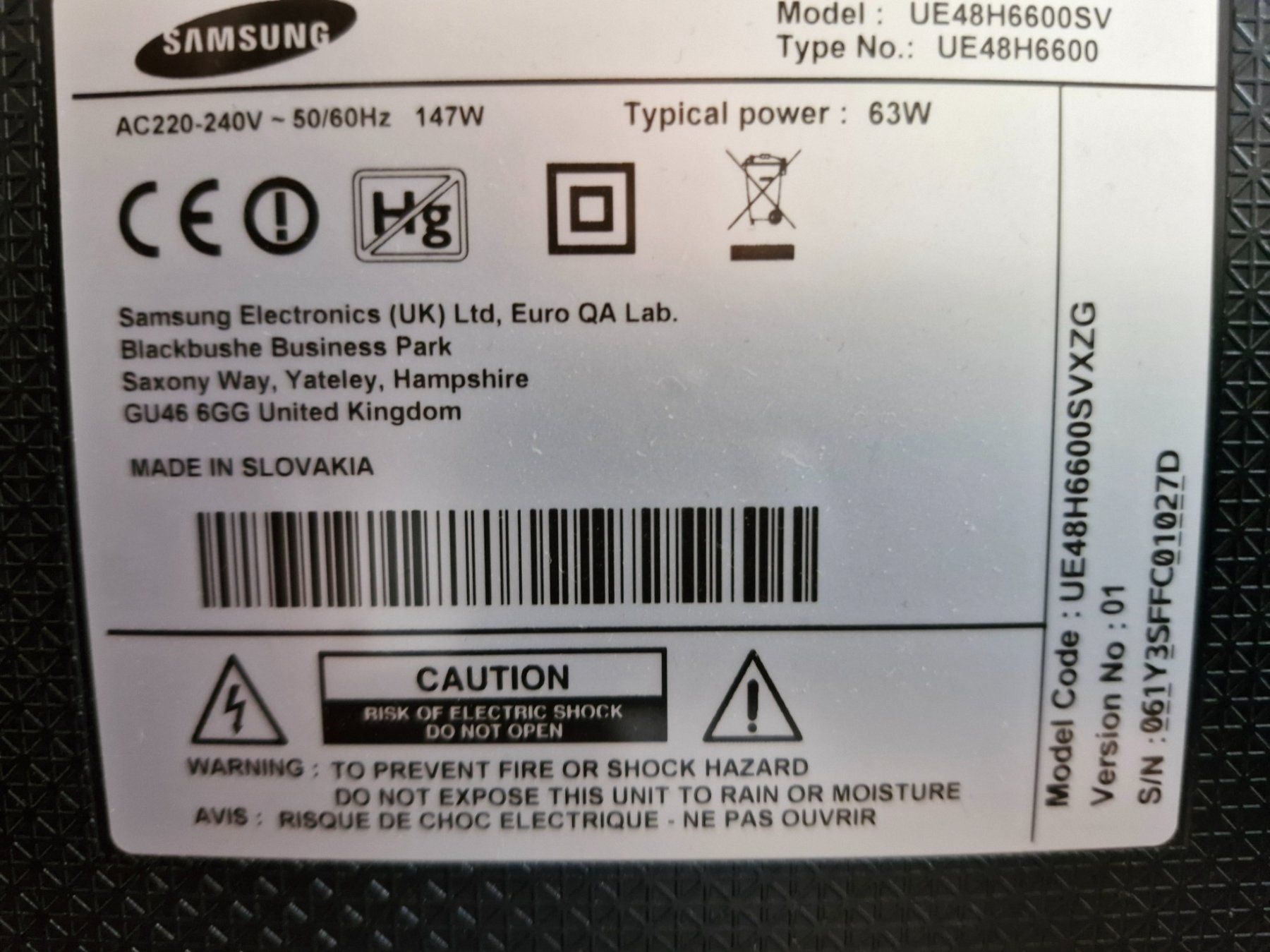 Samsung Televisori: TV Samsung UE48H6600VS – Usato da Willisau venduto da Scherw1 7