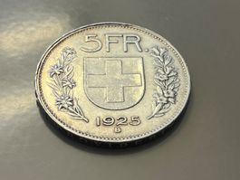 5 Franken 1925, Vorzüglich!!!