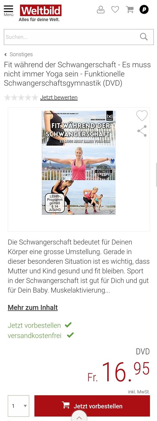 Alle DVDs: DVD Fit während der Schwangerschaft – Gebraucht aus Teufenthal AG von thuzsu 3
