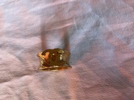Goldfarbener Ring  Logo CC mit Stempel Gr 52