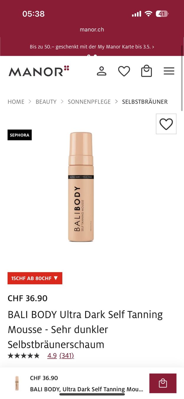 Creme abbronzanti: Bali Body Self Tan mousse Selbstbräuner – Nuovo e nell'imballaggio originale da Thun venduto da annis_needful_things 5