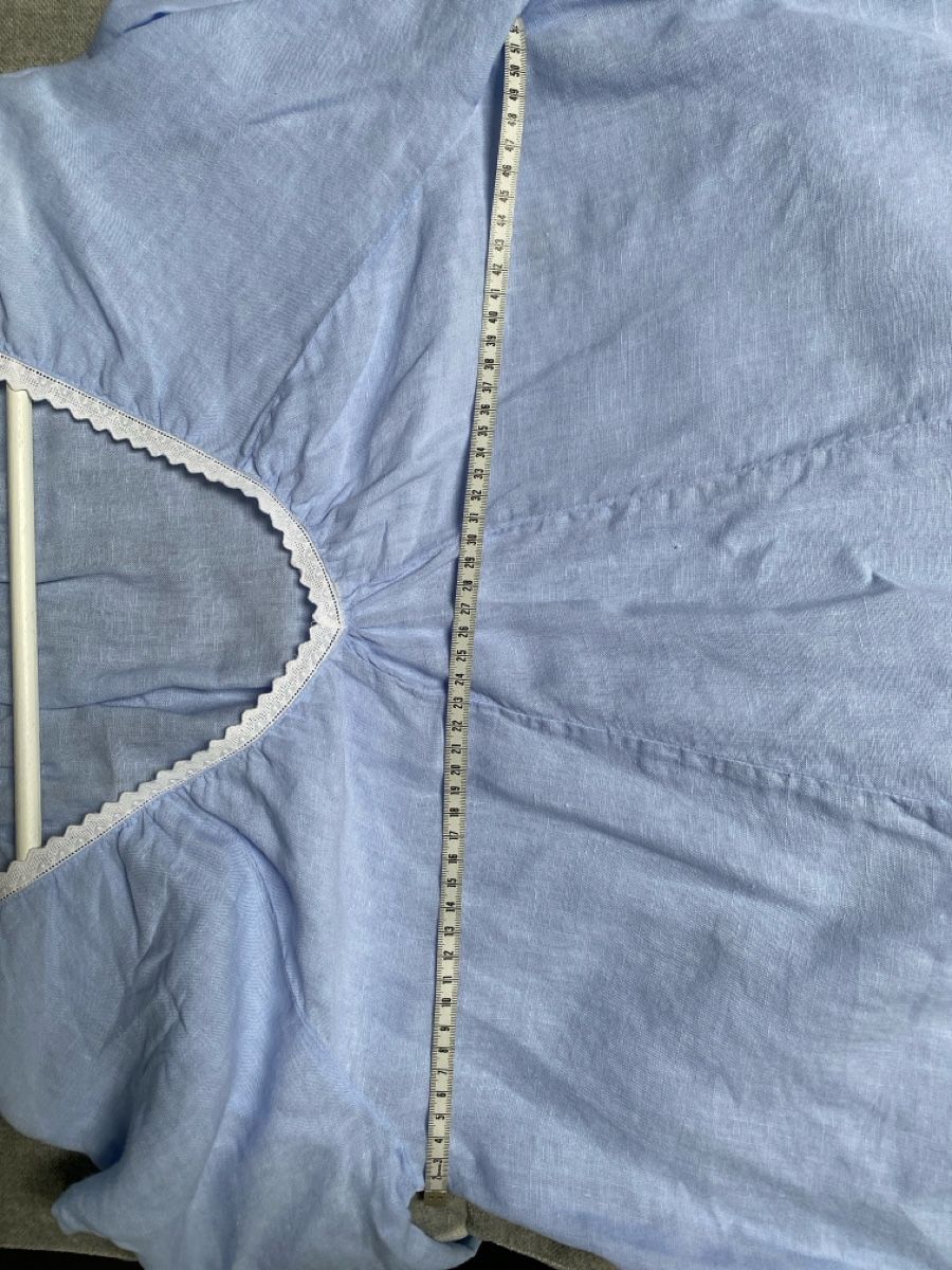 Camicette: Leinen?  Sommer Bluse in Hellblau mit Spitze, ca. Gr. M/L – Usato da Homberg b. Thun venduto da Homata 5