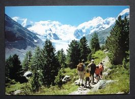 PONTRESINA Weg zur Bovalhütte, Wanderer