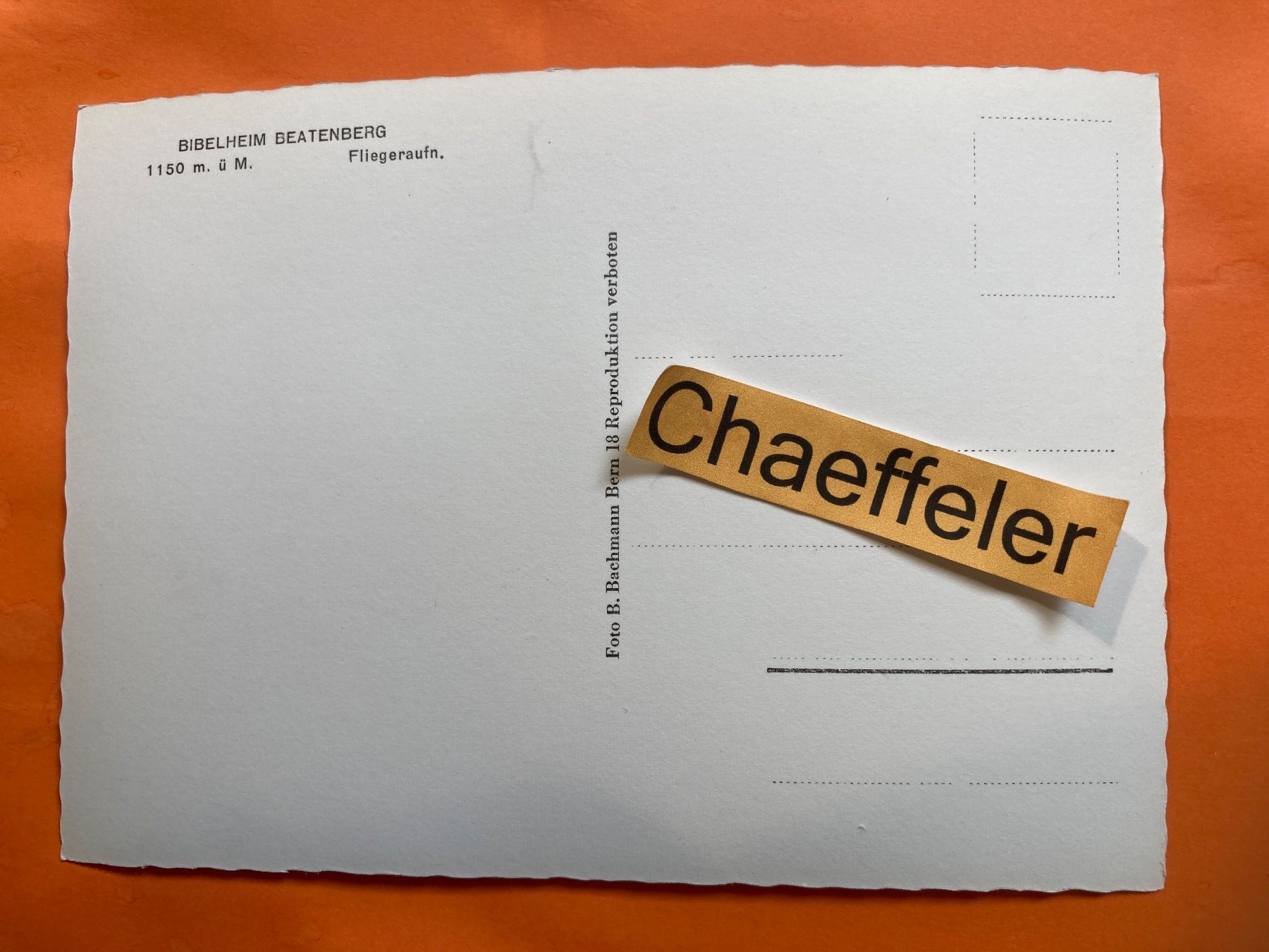 Cartoline postali: Bibelheim Beatenberg Fliegeraufnahme – Usato da Zürich venduto da Chaeffeler 1