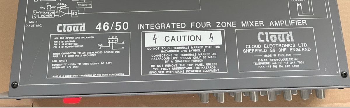 Amplificatori: CLOUD 46-50 4-Zonen-integrierter Mischverstärker – Usato da Basel venduto da Upps_23 2
