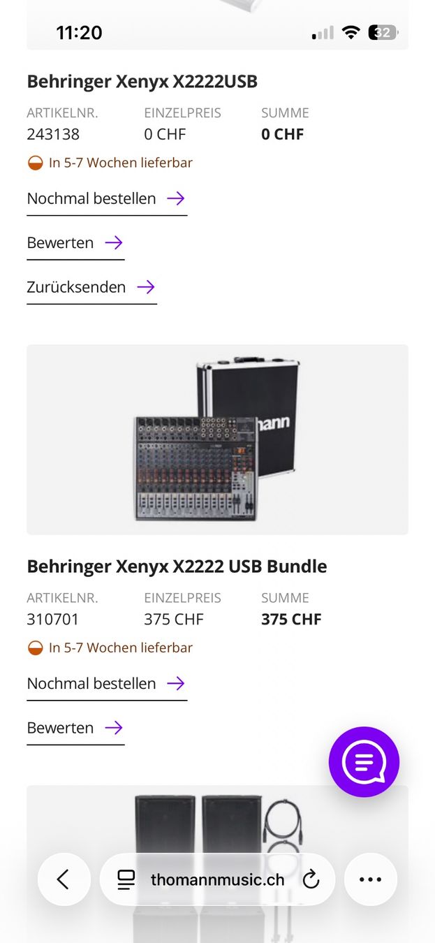 Behringer Console di mixaggio: Behringer Xenyx2222 Bundle – Usato da Werdenberg venduto da tradeSG 3