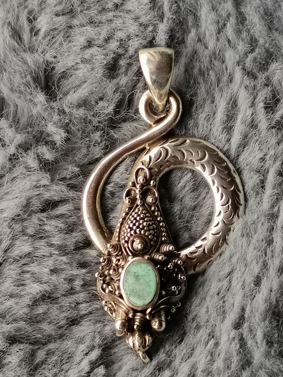 Nuova collana in argento sterling 925 con ciondolo drago per