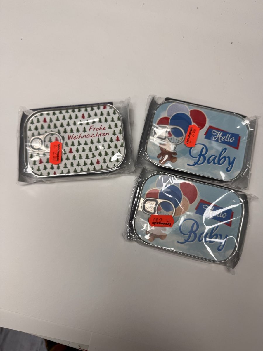 Alle Dekorationen: 3 Dosen für Geldgeschenke – Neu und originalverpackt aus Steinhausen von Schuwies
