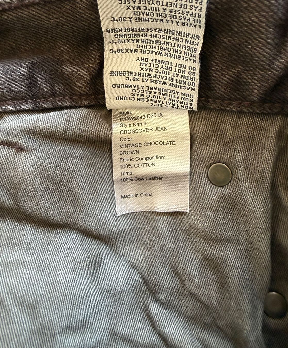 Jeans: R13 Crossover Jean, Vintage Chocolate Brown – Gebraucht aus Luzern von Mamutpe 3