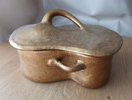 Keramik Dose mit Deckel, signiert 1988, vintage, selten!