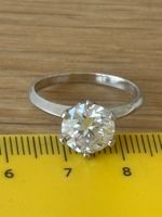 💚Luxus  Gr.19/9 Ring Zirkonia 3 Ct  Solitär  Farbe Silber