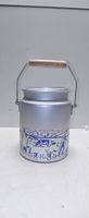 Milchkanne aus Aluminium mit blauem Dekor! (nov928)