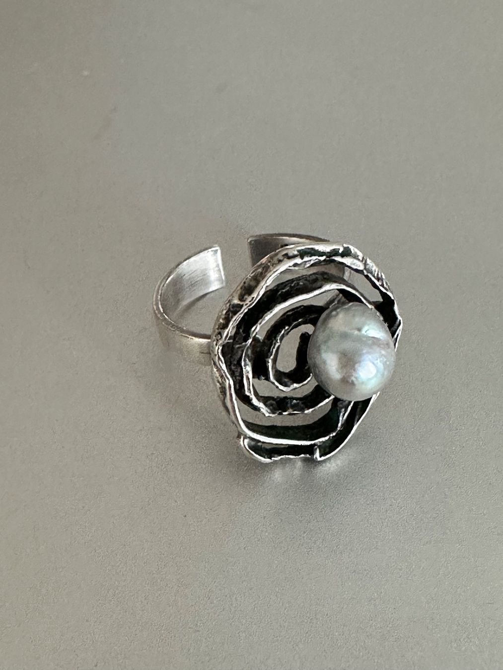 Anelli: Vintage 800er Silber Ring mit Perle, Perli – Usato da Onex venduto da Antiqueshow
