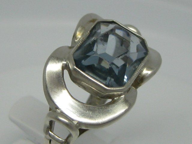 Anelli: Art Deco Antik Ring Silber 835 blauer Stein / Gr. 53.5 – Usato da Ermatingen venduto da Decovin 3