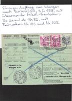 Einzugs-Auftrag von Wangen nach Surava GR mit Mischfrankatur