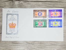 CL05 Enveloppe + Timbre St. Lucia 1977