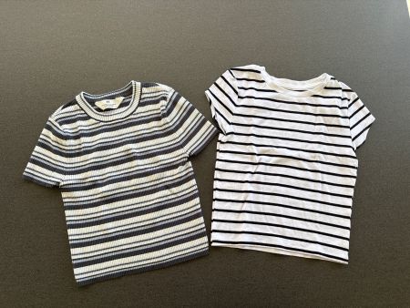 2er Set T-Shirts, gestreift, Gr. 146/152