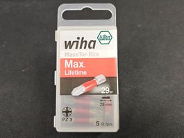 Wiha Maxxtor Bits PZ3 29mm 5 Stück Neu OVP