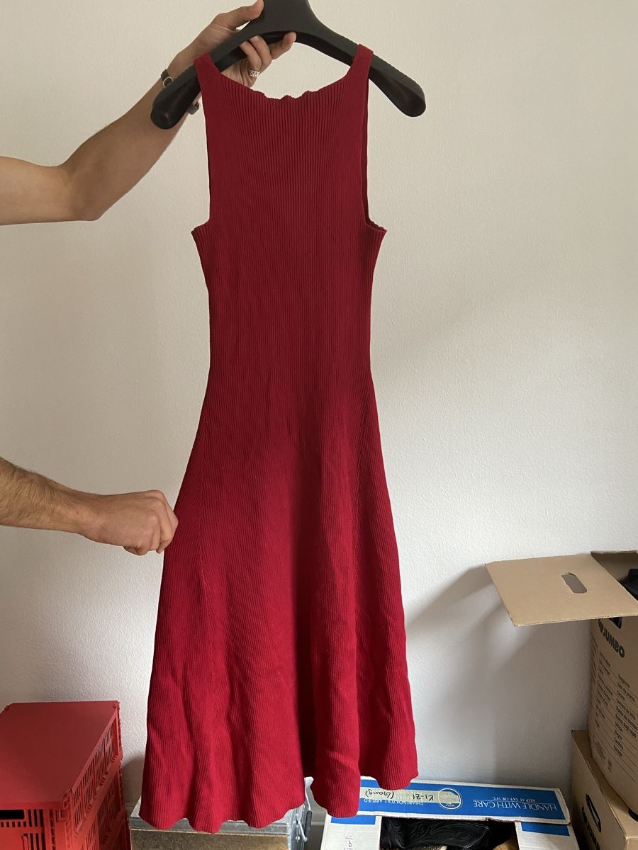 Mango Vestiti: Weinrotes Strickkleid von Mango XS/S – Usato da Zürich venduto da cas_x6pw 2