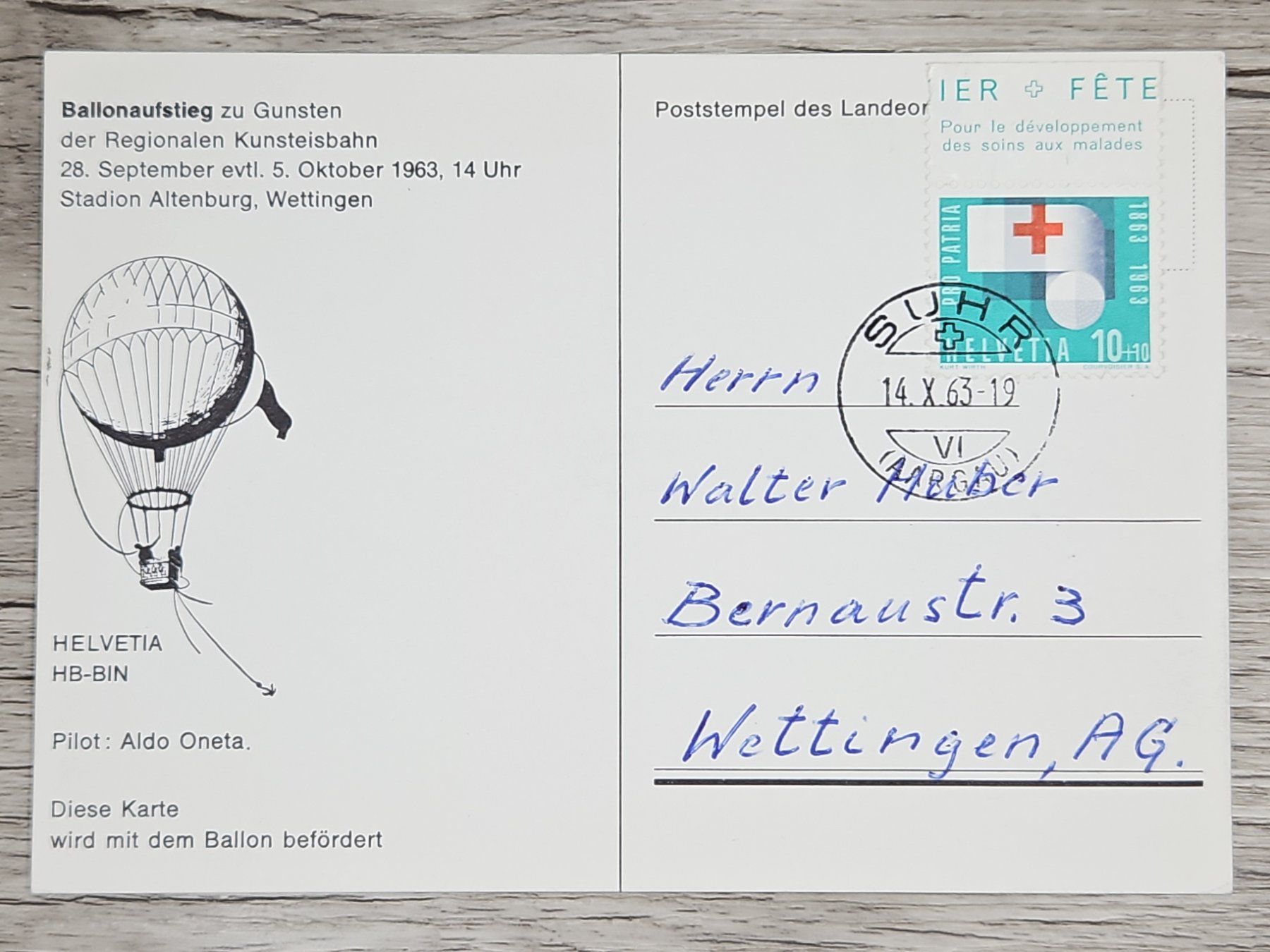 Tutti i francobolli: CL04 Carte Postale + Timbre Suisse 1963 – Usato da Cousset venduto da Patrick_Collections